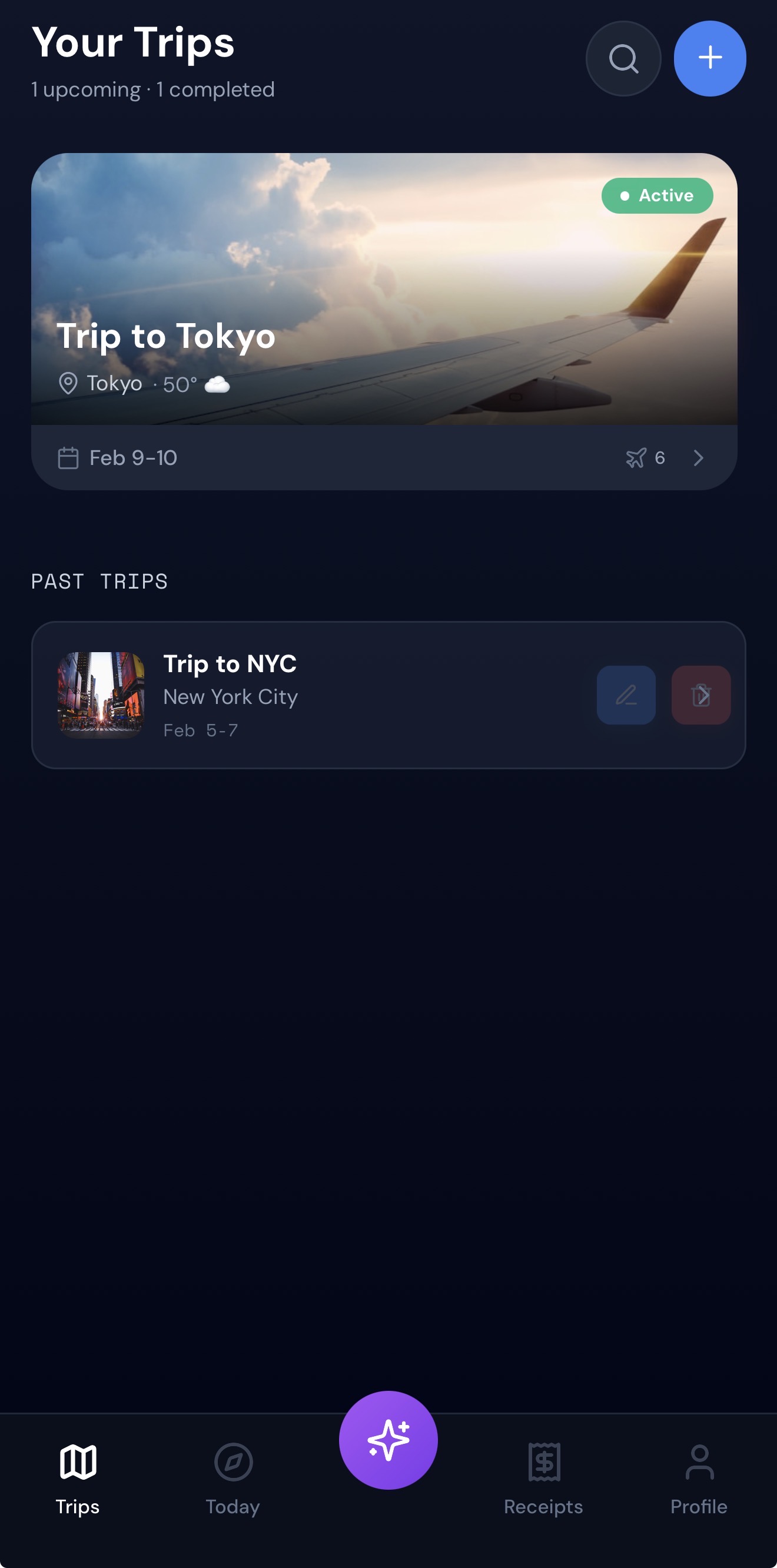 TripTrack organized trips